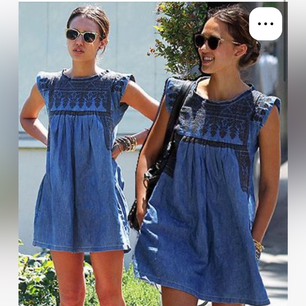 Isabel Marant denim linen mini dress size 0